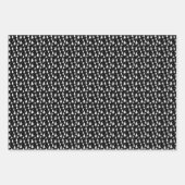 Winterbomen Zwarte witte Stippen Sneeuw Inpakpapier Vel (Voorkant 3)