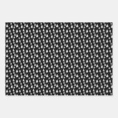 Winterbomen Zwarte witte Stippen Sneeuw Inpakpapier Vel (Voorkant 2)