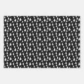 Winterbomen Zwarte witte Stippen Sneeuw Inpakpapier Vel (Voorkant)