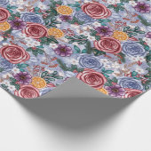 Winterbonenbont kerstpapier cadeaupapier (Hoek)