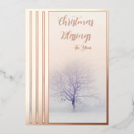 Winterboom, aangepast kerstfeest folie feestdagenkaart