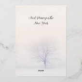 Winterboom, aangepast kerstfeest folie feestdagenkaart (Achterkant)