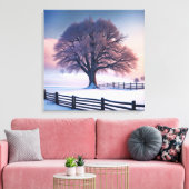 Winterboom bij zonsopgang canvas afdruk (Insitu (Woonkamer))