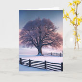 Winterboom denken aan jou kaart (Gele Bloem)