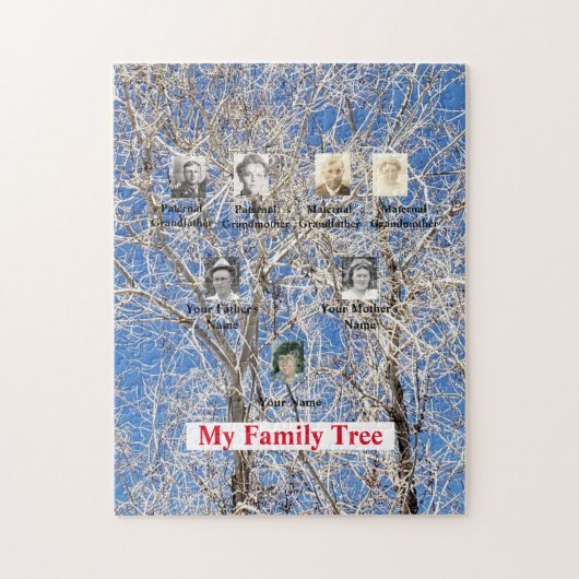 Winterboom - Drie-generatiefamiliefoto's Legpuzzel (Verticaal)