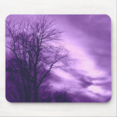 Winterboom en hemel in Paarse Mousepad Muismat (Voorkant)
