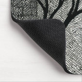 Winterboom en maan in zwart-wit muismat (Hoek)