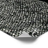 Winterboom en maan in zwart-wit poster (Hoek)