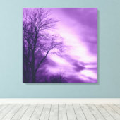 Winterboom en Sky in Paarse Ingewikkeld Canvas (Insitu (Houten vloer))