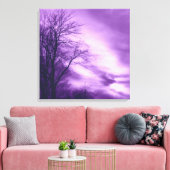 Winterboom en Sky in Paarse Ingewikkeld Canvas Afdruk (Insitu (Woonkamer))