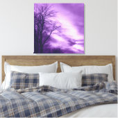 Winterboom en Sky in Paarse Ingewikkeld Canvas Afdruk (Insitu (Slaapkamer))