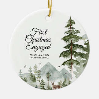Winterboom gepersonaliseerd eerste Kerstmis verloo Keramisch Ornament