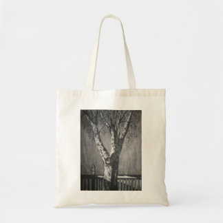 Winterboom - houtskool tote bag