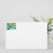 Winterboom in groene tongen briefpapier (Staand voorkant)