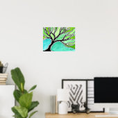Winterboom in groene tongen poster (Thuiskantoor)