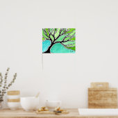 Winterboom in groene tongen poster (Keuken)
