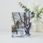 Winterboom in olie feestdagenkaart (Staand voorkant)