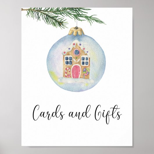 Winterboom - kaarten en geschenken baby shower poster (Voorkant)