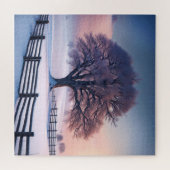 Winterboom met hek legpuzzel (Horizontaal)