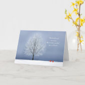 Winterboom met kardinalen en Japans spreekwoord Kaart (Gele Bloem)