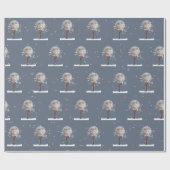 Winterboom met maan en uil cadeaupapier (Vlak)