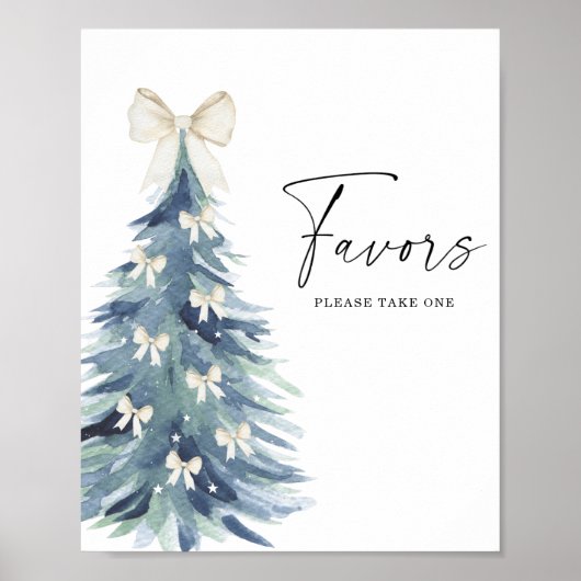 Winterboom met strikken Favorieten Poster (Voorkant)