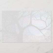 Winterboom op Blauwe Blackground Cross Hatched