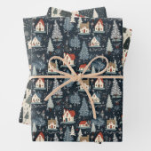 Winterboom Patroon Kerst  Inpakpapier Vel (In situ)