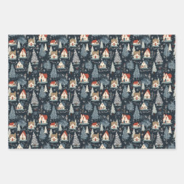 Winterboom Patroon Kerst Inpakpapier Vel