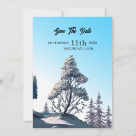 Winterboom waterverf Bindboom Weddenskaart Kaart