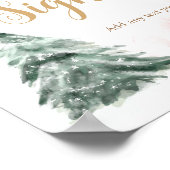 Winterboom - Waterverf Roze gouden gebarentaal Poster (Hoek)