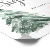 Winterboom Waterverf Roze Silver Sign Shower Poster (Hoek)