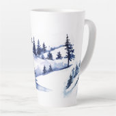 Winterboomrendier in de bossen latte mok (Rechterhoek)