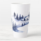 Winterboomrendier in de bossen latte mok (Voorkant)