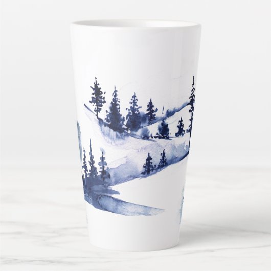 Winterboomrendier in de bossen latte mok (Voorkant)