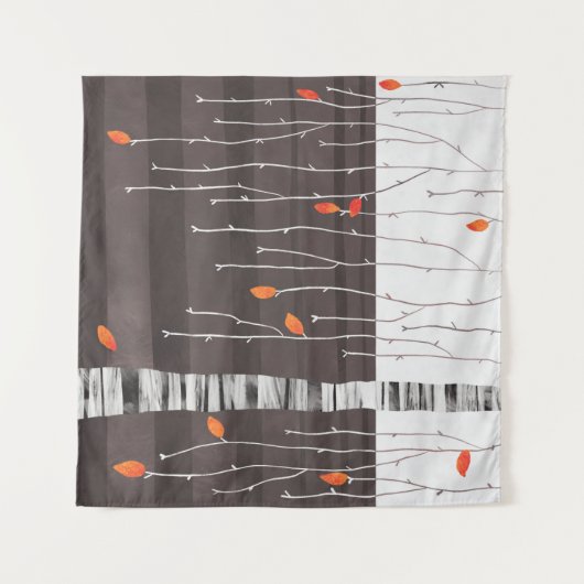 Winterboomzwart Wandkleed (Voorkant (horizontaal))