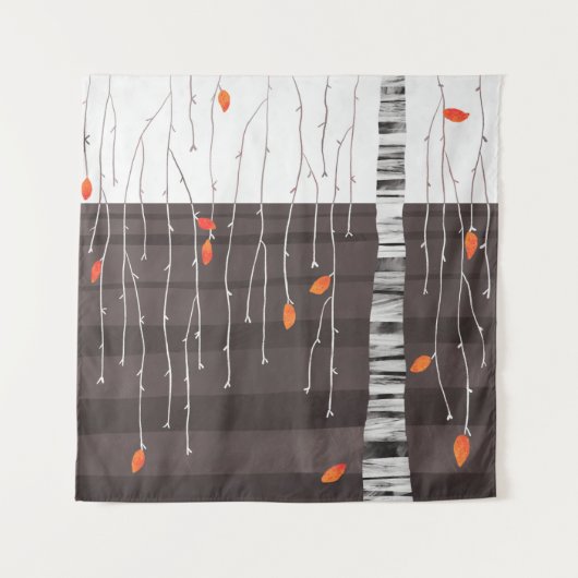 Winterboomzwart Wandkleed (Voorkant)