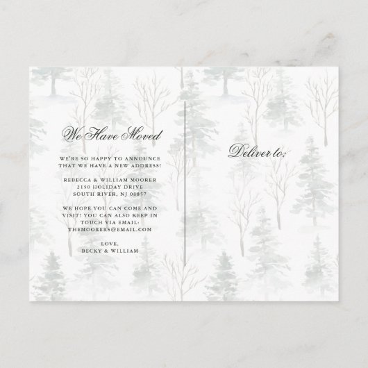 Winterbos | Aankondiging vakantieverplaatsing (Achterkant)