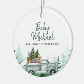 Winterbos Baby Boy Zwangerschap Aankondiging Keramisch Ornament (Links)