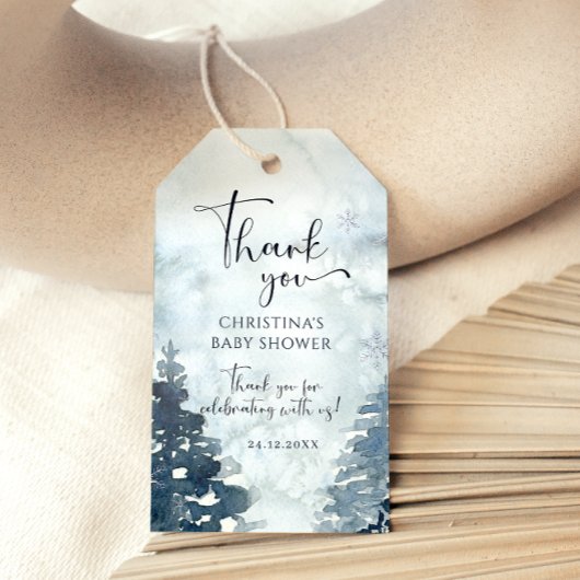 Winterbos Baby Het is koud buiten baby shower Cadeaulabel