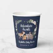 Winterbos Baby shower Blauw Papieren Bekers (Achterkant)