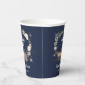 Winterbos Baby shower Blauw Papieren Bekers (Rechts)