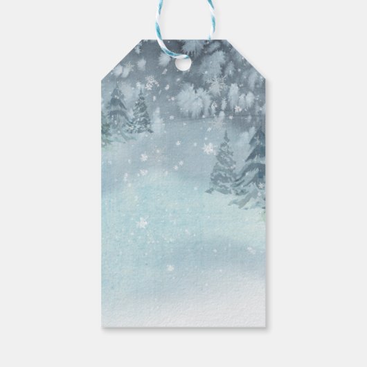 Winterbos Baby shower Cadeaulabel (Achterkant)