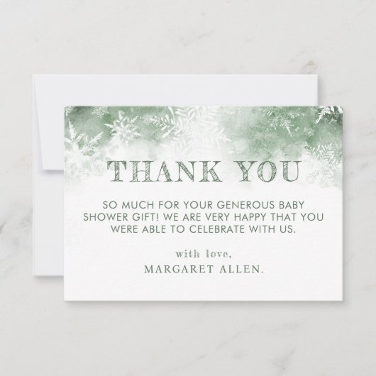 Winterbos baby shower dank u bedankkaart (Voorkant)