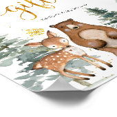 Winterbos Baby shower Kaarten en gifts Poster (Hoek)