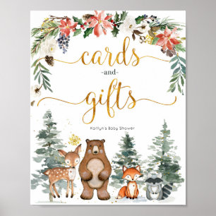 Winterbos Baby shower Kaarten en gifts Poster