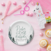 Winterbos Baby shower Papieren Bordje (Feest)