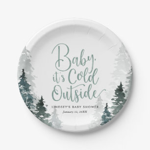 Winterbos Baby shower Papieren Bordje
