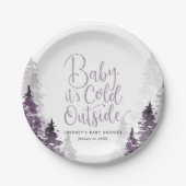 Winterbos Baby shower Papieren Bordje (Voorkant)