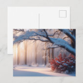Winterbos bedekt met sneeuw briefkaart (Voorkant / Achterkant)